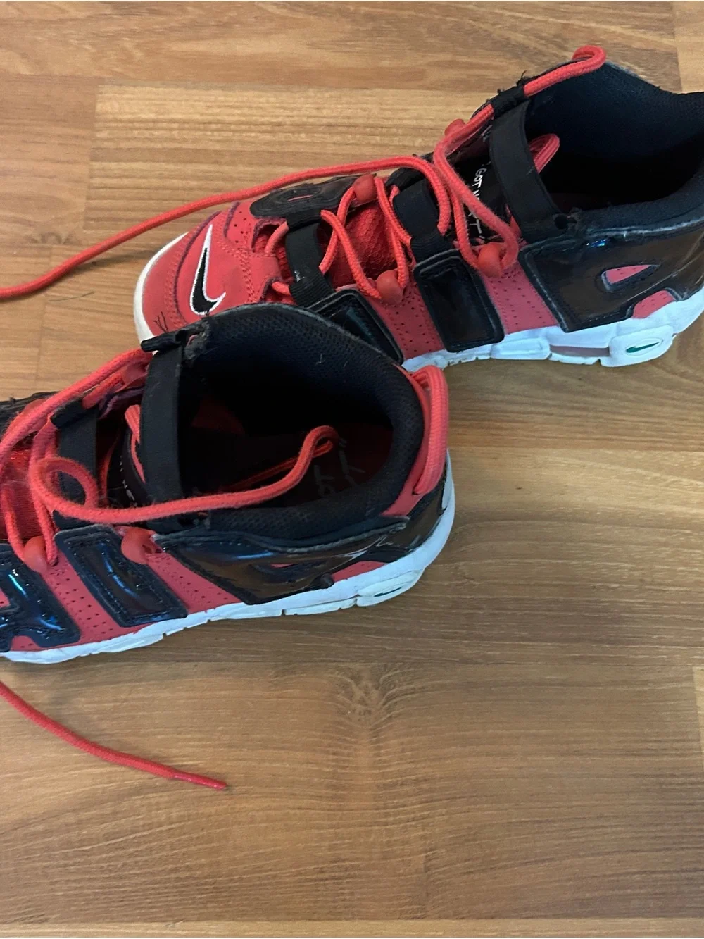 Nike Kids Red and Black Hook-and-Loop Sneakers
